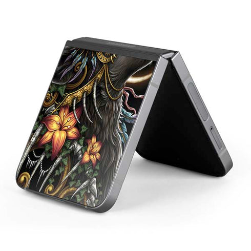 Wolf Howling by Sarah Richter Galaxy Z Flip6 Skin